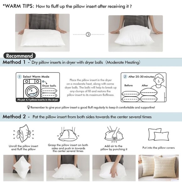 Brand New Throw Pillow Insert Hypoallergenic Premium Pillow/12*20inch - Picture 6 of 8